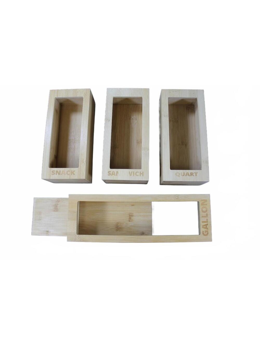 mHomeBilt Bamboo Food Storage Bag Drawer Organizer Set